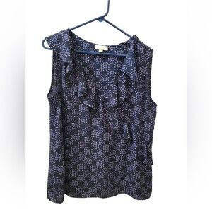 Loft‎ sleeveless blouse with ruffle front size XL
